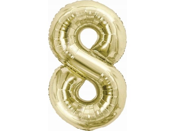 GoDan Balon foliowy B&C cyfra 8 szampańska 85 cm AA