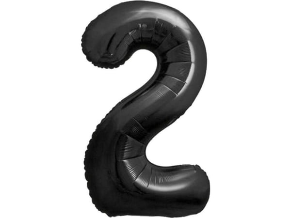 GoDan B&C folieballong nummer 2, matt sort, 85 cm