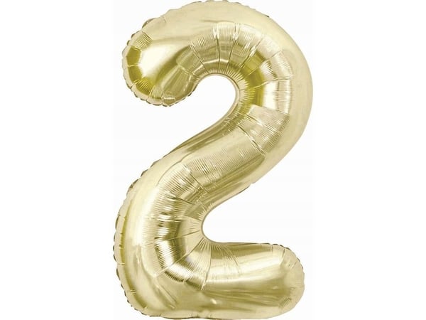 GoDan Balon foliowy B&C cyfra 2 szampańska 85 cm AA