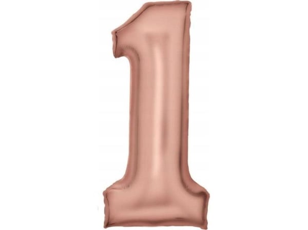 AMSCAN Folieballong nummer 1 sateng rosa gull 86cm 9917313