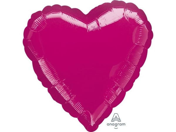 AMSCAN metallfolieballong fuchsia hjerte 43 cm (9914072)