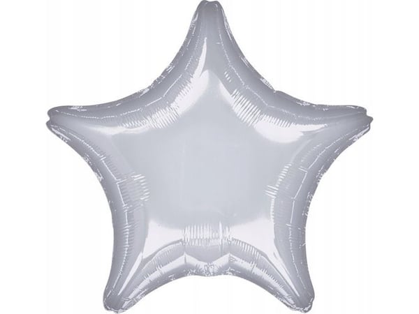 AMSCAN folieballong metallisk sølv stjerne 48 cm 9914088