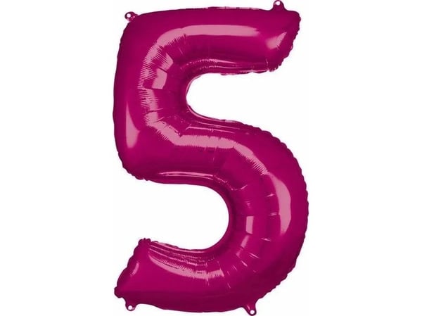 AMSCAN Folieballong stor nummer 5 rosa 57x86cm 9907285