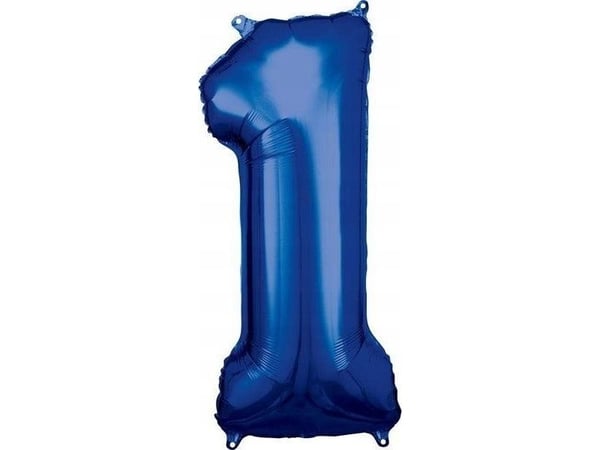 AMSCAN Folieballong stor nummer 1 blå 38x86cm 9907276