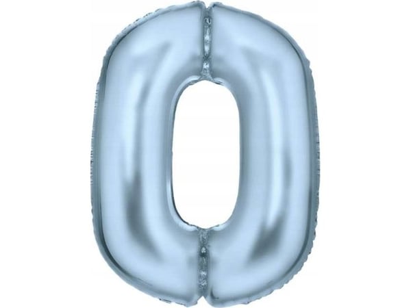 AMSCAN folieballong siffer 0 sateng pastell blå 86 cm pakket (9917332)