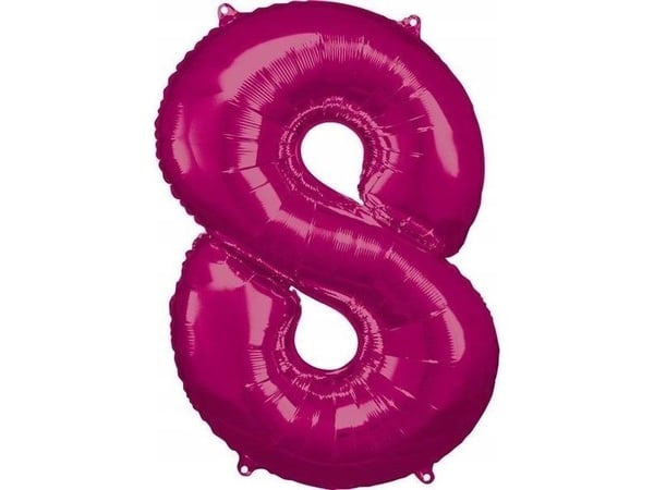 AMSCAN Folieballong stor nummer 8 rosa 57x86cm 9907291
