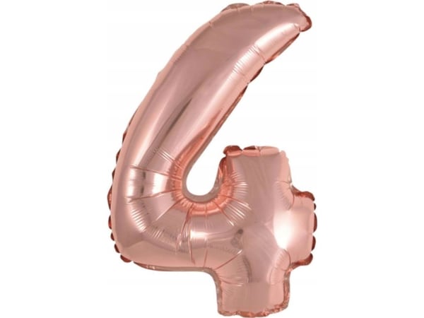 AMSCAN folieballong mini siffer 4 rosa gull 32x40 cm 9909692