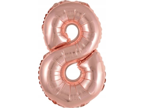 AMSCAN Mini folieballong nummer 8 rosa gull 29x40cm 9909696