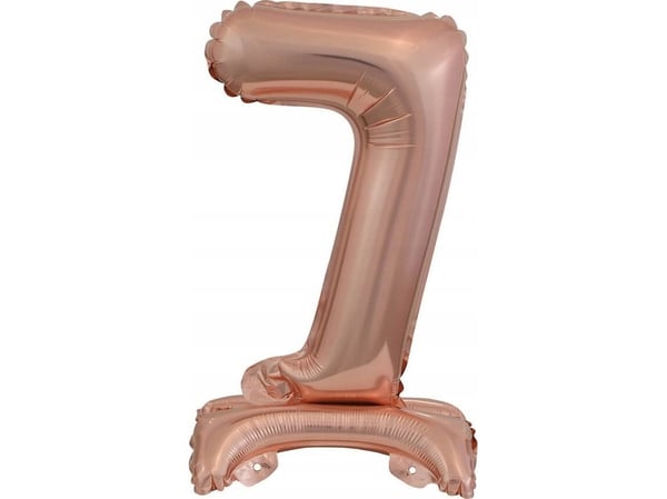AMSCAN folieballong mini siffer 7 med sokkel rosa gull 22x40 cm 9911740