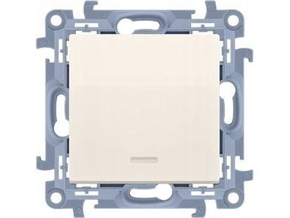 Kontakt-Simon Simon 10 CW7L.01/X/41 ristikytkentä LED-taustavalolla ilman kuvamoduulia 10AX 250V~ ruuviliittimet Creme