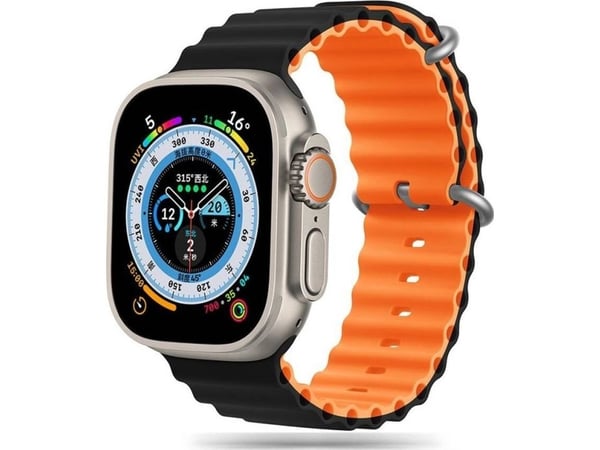 Tech-Protect ICONBAND PRO stropp til Apple Watch 4/5/6/7/8/9/SE/Ultra 1/2 (42/44/45/49 mm) sort/oransje
