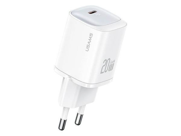 Usams USAMS verkkolaturi CC248 20W GaN USB-C pikalataus HC-sarja valkoinen/valkoinen CC248TC02