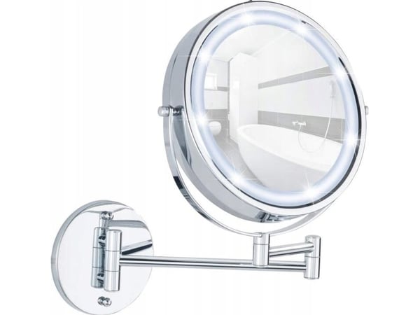 Kosmetikk-speil Wenko Nascienne Power-Loc LUMI med LED-belysning, forstørrelse x5 Kosmetikk-speil Wenko Nascienne Power-Loc LUMI med LED-belysning, forstørrelse x5