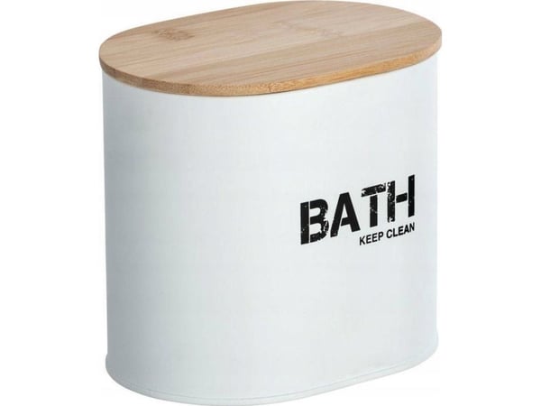 WENKO 23699100, Lager boks, Brun, Hvit, Oval, Bamboo, Stål, Monokromatisk, Innendørs
