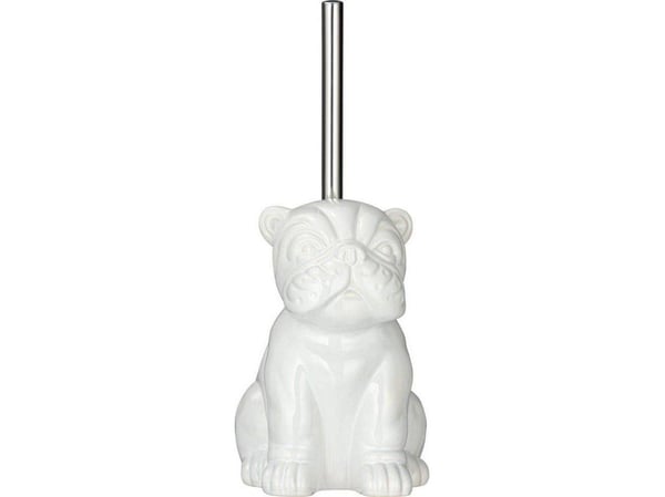 WENKO 24148100, Toalettbørste og holder, Kromfarget, Hvit, Keramisk, 120 mm, 155 mm, 195 mm