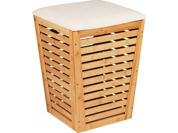 WENKO Bambusa, 55 l, Bamboo, Bamboo, Hvit, 400 mm, 400 mm