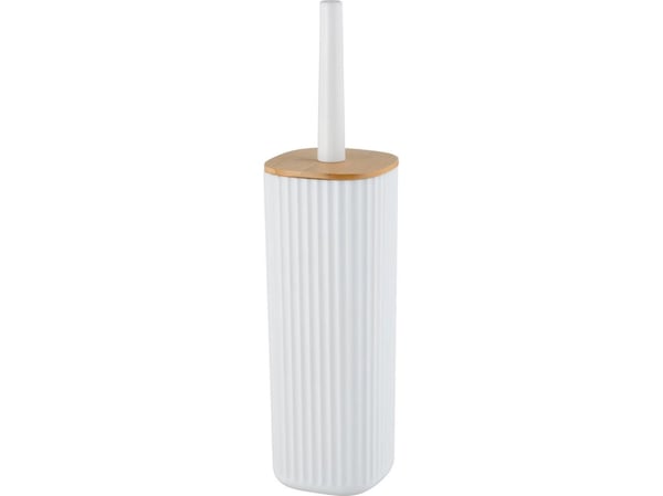 WENKO Rotello, Toalettbørste og holder, Hvit, Bamboo, Plast, 360 mm, 10 cm, 7,5 cm