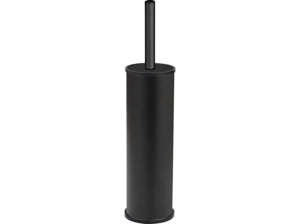 WENKO WC-Garnitur Olmedo, Toalettbørste, Sort, Rustfritt stål, Plast, Klassisk, 85 mm