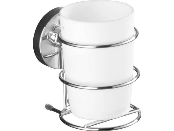 Wenko tannbørstekopp MILAZZO, Vacuum-Loc - kromstål, WENKO