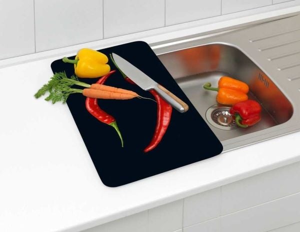 WENKO Pepperoni Duo, Rektangulær, Plast, Herdet glass, Flerfarget, Brødvarer, Frukt & grønsaker, Bilde, 300 mm