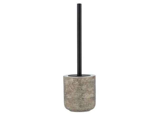 WENKO Fedio, Toalettbørste og holder, Sort, Tre, Keramisk, 115 mm, 115 mm, 395 mm