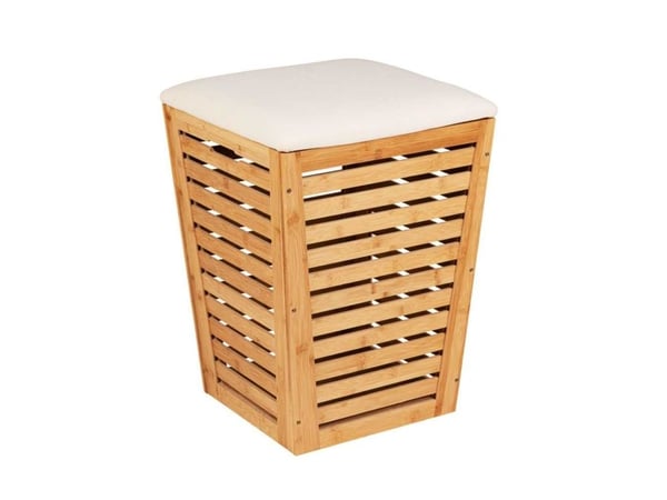 WENKO Bambusa, 55 l, Bamboo, Bamboo, Hvit, 400 mm, 400 mm