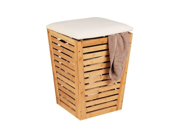 WENKO Bambusa, 55 l, Bamboo, Bamboo, Hvit, 400 mm, 400 mm