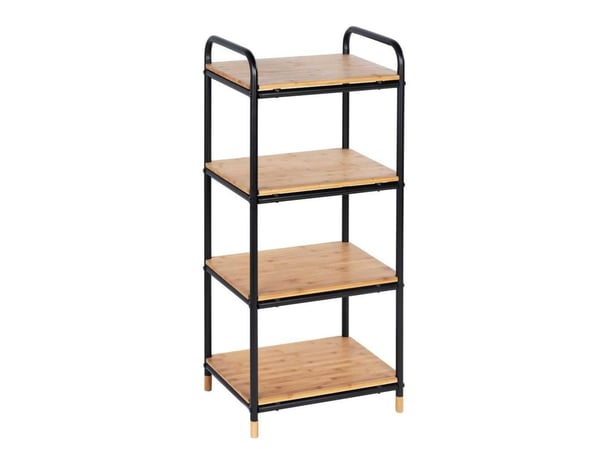 WENKO Regal Loft, Stigehylle, Frittstående, Bamboo, Metall, Bamboo, Sort, Universell, 20 kg