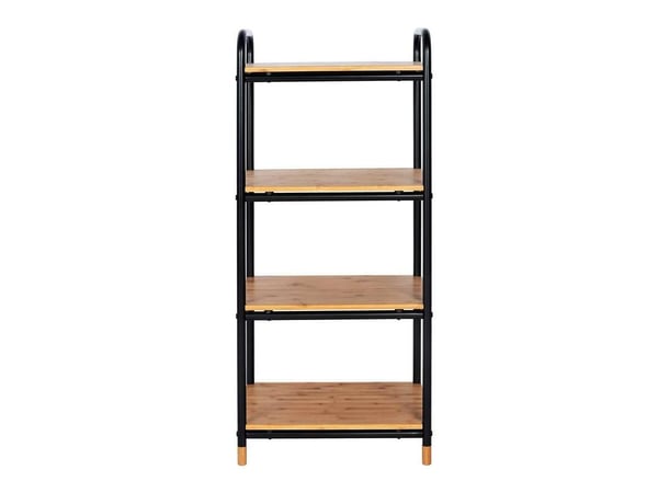 WENKO Regal Loft, Stigehylle, Frittstående, Bamboo, Metall, Bamboo, Sort, Universell, 20 kg