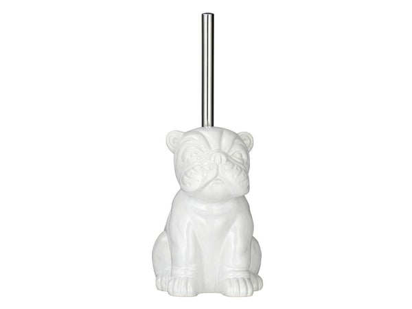 WENKO 24148100, Toalettbørste og holder, Kromfarget, Hvit, Keramisk, 120 mm, 155 mm, 195 mm