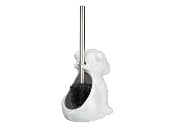 WENKO 24148100, Toalettbørste og holder, Kromfarget, Hvit, Keramisk, 120 mm, 155 mm, 195 mm