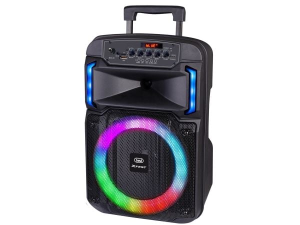 Trevi XF 370 KB, 25 W, Trådløs, USB Type-A, USB Type-C, Party-høyttaler, Sort, Rotasjon