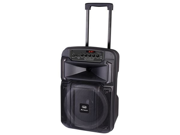 Trevi XF 370 KB, 25 W, langaton, USB Type-A, USB Type-C, juhlakaiutin, musta, pyörivä