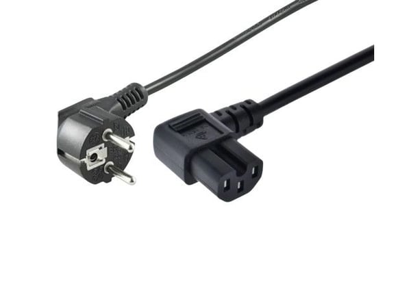 MicroConnect - Virtajohto - virta CEE 7/7 (uros) kulmassa IEC 60320 C15 kulmassa - 250 V - 10 A - 1,5 m - musta