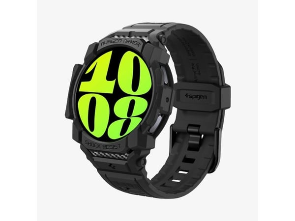 Spigen Rugged Armor Pro, Band, SmartWatch, Sort, Samsung, Galaxy Watch 7 (40 mm), Termoplastisk polyuretan (TPU)