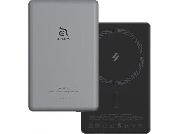 Powerbank Adam Elements Gravity C5 magnetisk trådløs 5000 mAh grå