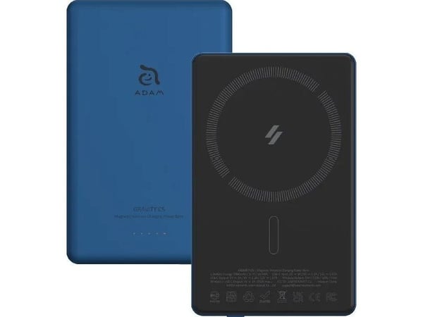 Adam Elements Gravity C5 magnetisk trådløs powerbank 5000 mAh blå