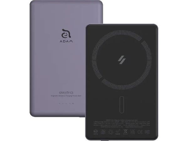 Powerbank Adam Elements Gravity C5 - magnetisk trådløs powerbank 5000 mAh lilla