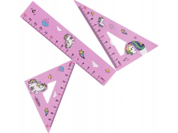 Starpak geometri-set skole 15 cm enhjørning 3 deler (PB 24/288)