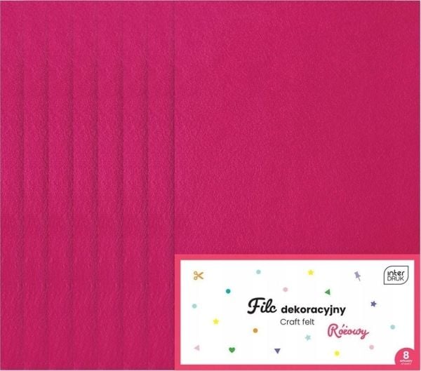 Interdruk filtdekor A4 8 ark rosa