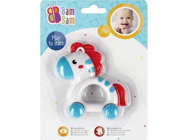 BamBam BAM BAM ZEBRA RATTLE 15X20 B/C 36/144