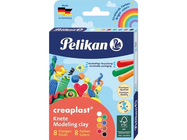 Pelikan muovailusavi "Creaplast" 198/8FS, 8 väriä FS:ssä