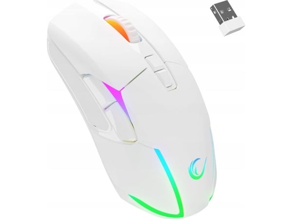 Rampage Rampage mus NOVA M4 trådløs gamingmus RGB USB Optisk sensor hvit
