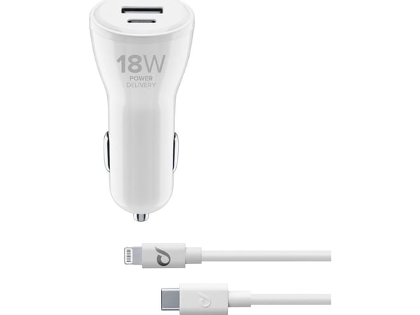 Cellularline CBRIPHKITC2L2PD30W, Automatisk, Cigartenner/lighter, 1 m, Hvit
