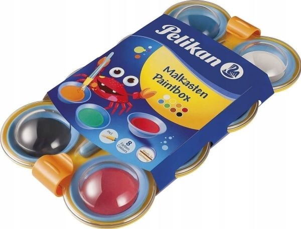 Pelikan 723122, Sort, Blå, Brun, Grønn, Oransje, Rød, Hvit, Gult, Vann-maling, Hard, 1 stykker |