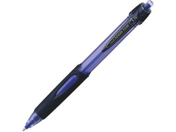 Uni POWER TANK - Kulepenn - blå - fargeblekk - 1 mm - medium - retraktil