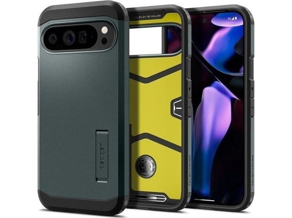 Spigen Tough Armor - Baksidedeksel for mobiltelefon - polykarbonat, termoplast-polyuretan (TPU), støtskum - abyss green - for Google Pixel 9 Pro XL