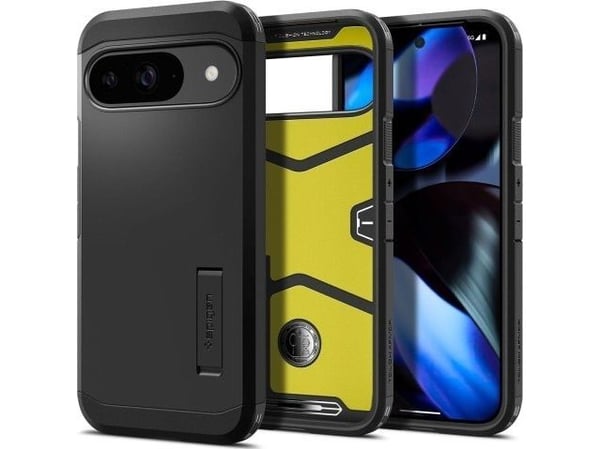 Spigen Tough Armor - Baksidedeksel for mobiltelefon - polykarbonat, termoplast-polyuretan (TPU), støtskum - svart - for Google Pixel 9, 9 Pro
