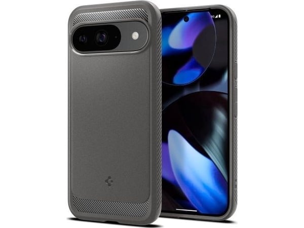 Spigen Rugged Armor - Baksidedeksel for mobiltelefon - termoplast-polyuretan (TPU) - marmorgrå - for Google Pixel 9, 9 Pro