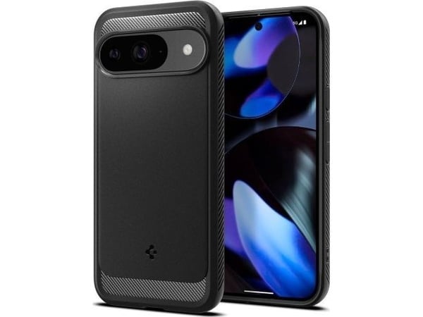 Spigen Rugged Armor - Bakdeksel til mobiltelefon - Termoplastisk polyuretan (TPU) - Matt svart - for Google Pixel 9 Pro